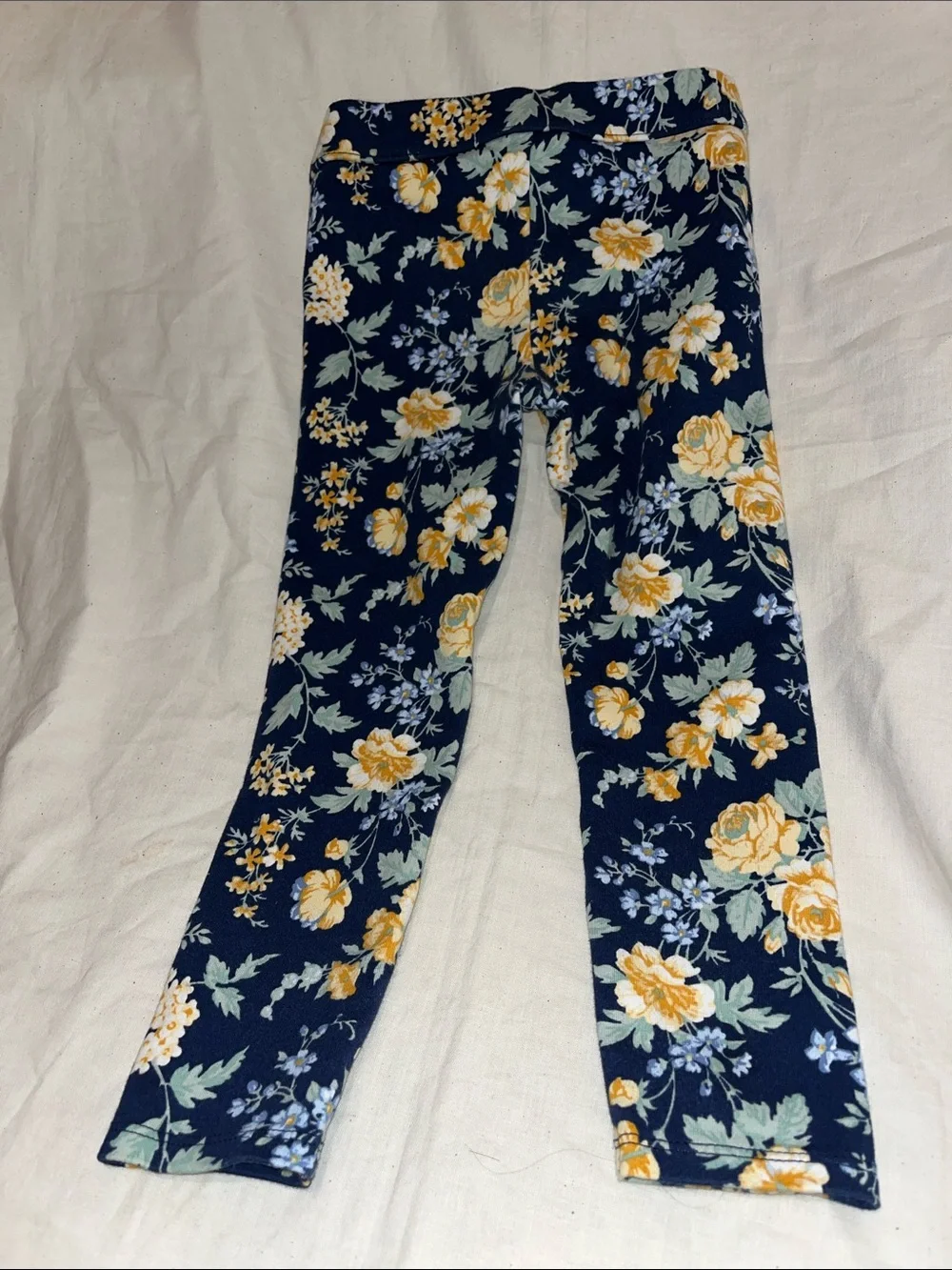 Janie and Jack Like New Girls Leggings | Size 4 | blue/floral EUC
